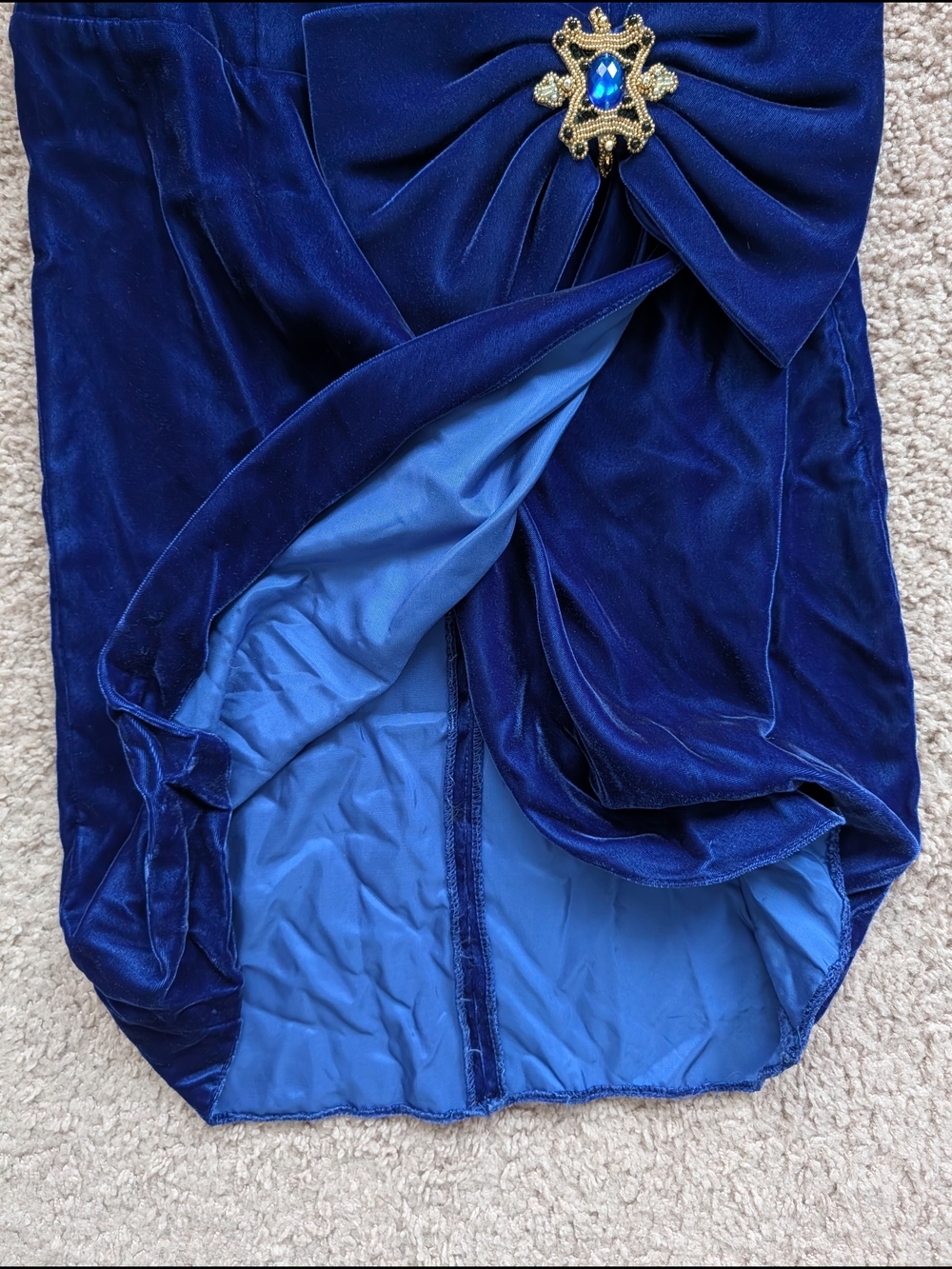 Alex Evenings Womens Blue Vintage Velvet Puff Sleeve Cocktail Midi Dress Size 6 - Picture 8 of 14